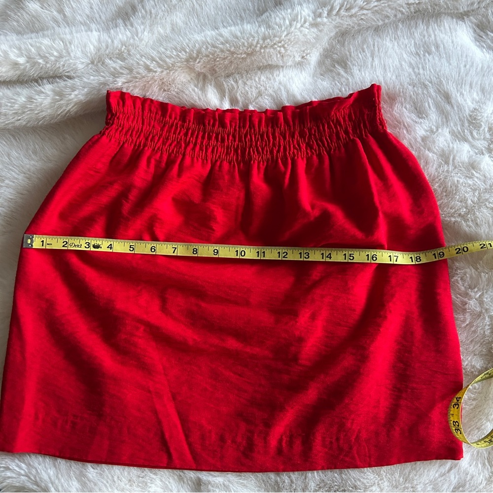 J. Crew red paperbag mini skirt, size 4 - Picture 9 of 13